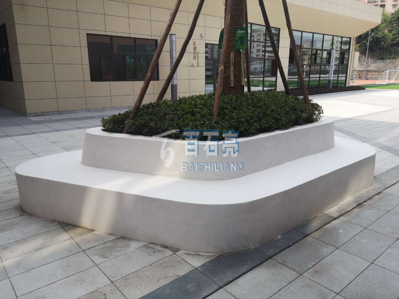 学校景观水磨石花池坐凳- 重庆燕南小学项目
